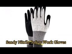 Black Heavy Duty Anti Cut Level 3 Nitrile Palm Mechanical Safety Gloves for Versatile