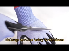 18 Gauge EN388 4X42F Anti Cut Sandy Nitrile Coated Reinforced Thumb Crotch Work Gloves