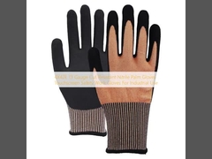 4X42E 13 Gauge Cut Resistant Nitrile Palm Gloves Touchscreen Safety Work Gloves For Industrial Use