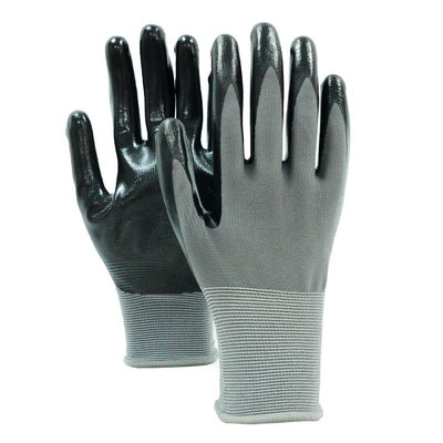 13 Gauge Nylon naadloze gebreide gladde nitrilhandschoenen, tuinieren huisverbetering handschoenen