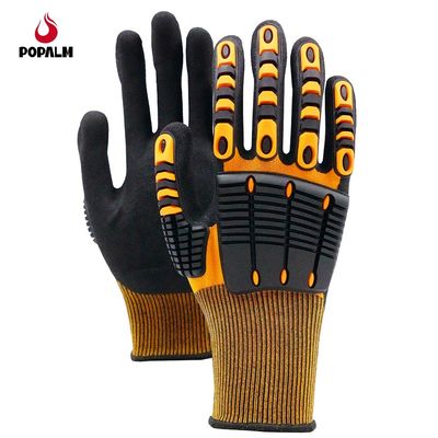 13 Gauge Polyester Sand Nitrile Coating Handsets Anti Impact TPR Knuckle Protector Handsets