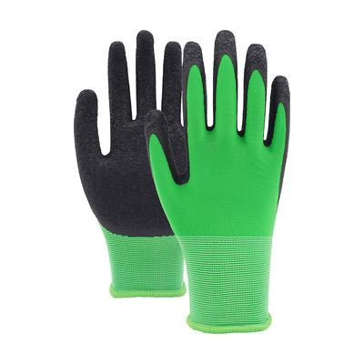 Duurzame 13 Gauge Polyester Zwarte Latex Werkhandschoenen Anti-Slip Abrasion Resistent