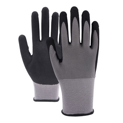 13 Gauge Nitril Nylon Veiligheidshandschoenen, Zwarte slijtvast werkhandschoenen