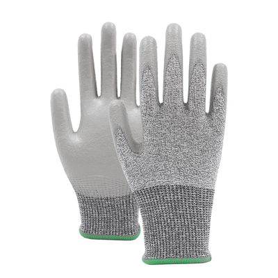 Beschermingsniveau 2 PU-veiligheidshandschoenen Anti-slip Grijs ademend werkhandschoenen