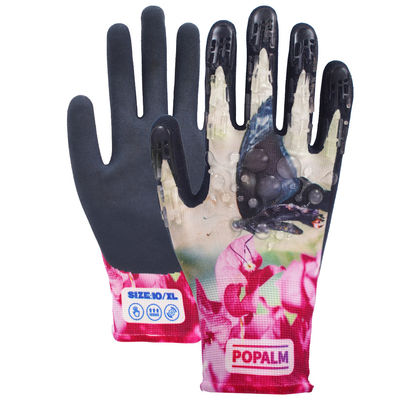 Digitaal afdrukken TPR-inslagbescherming Tuinhandschoenen met latexcoating Palm voor alle tuinwerkzaamheden
