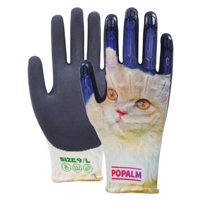 Guantes de látex duraderos calibre 15 con revestimiento arenoso y protectores de impacto TPR para trabajos de jardinería
