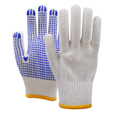 10 Gauge Wool Knitted Gloves With Blue PVC Dots Warm Durable Yarn Gloves For General Handling