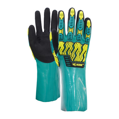18 Gauge TPR Impact Resistant Chemical Nitrile Gloves 32cm Long Cuff